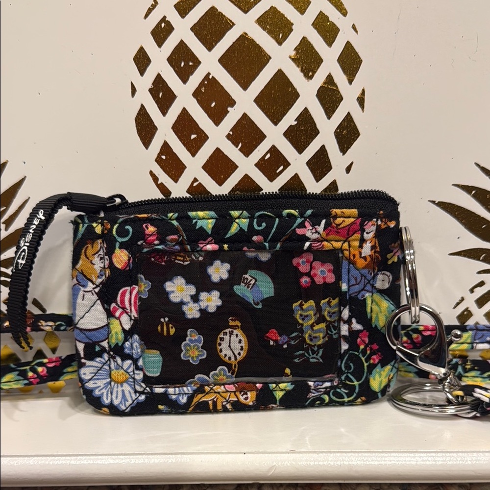 Disney Vera Bradley Black Zip ID & Lanyard